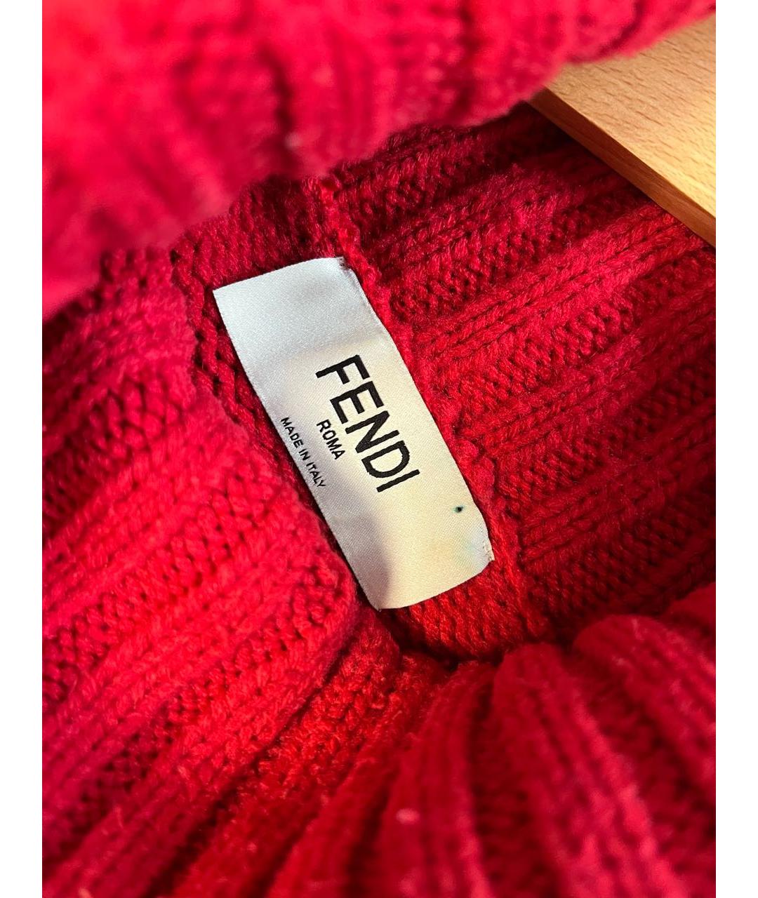 FENDI Красный шерстяной джемпер / свитер, фото 3