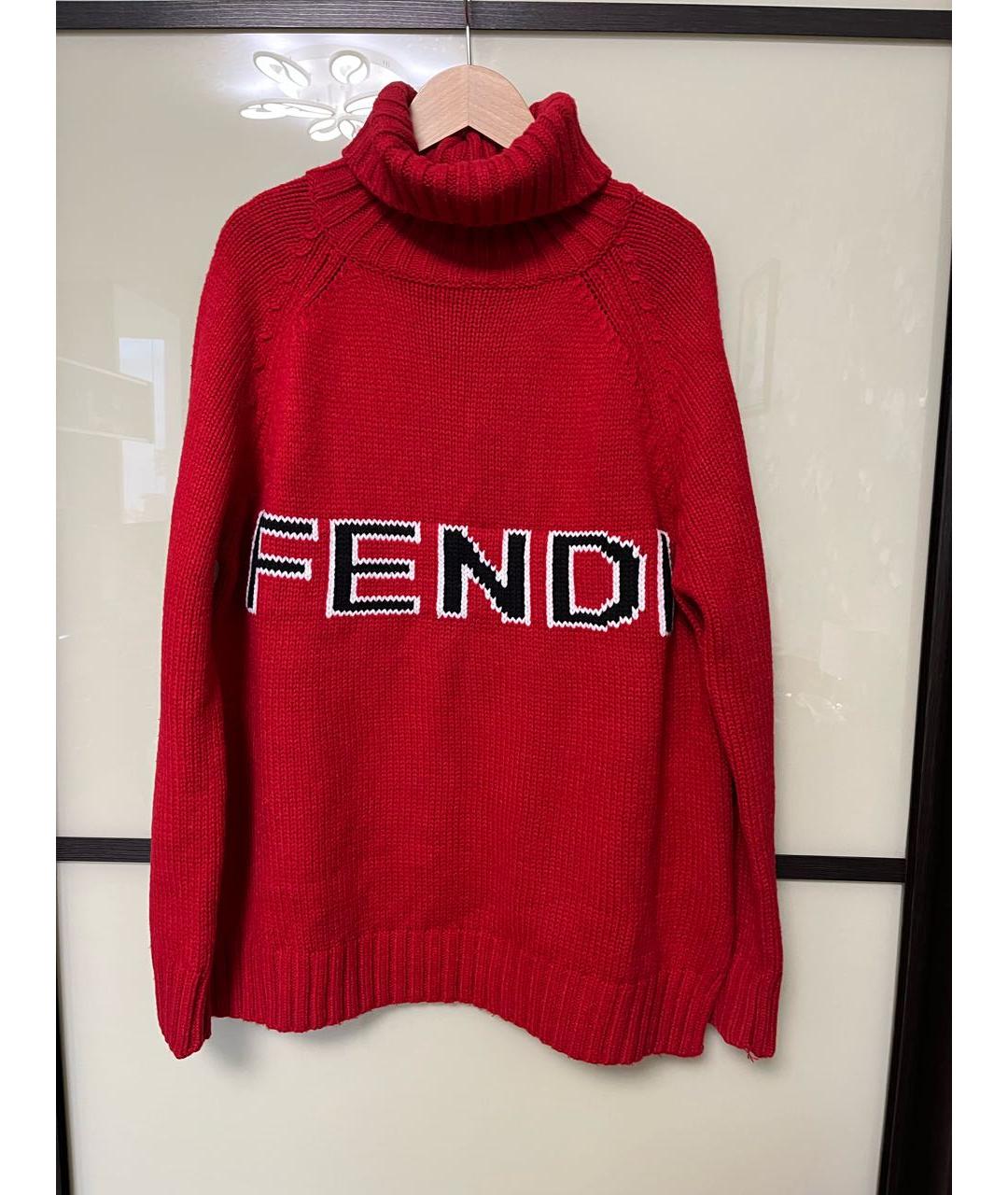 FENDI Красный шерстяной джемпер / свитер, фото 6