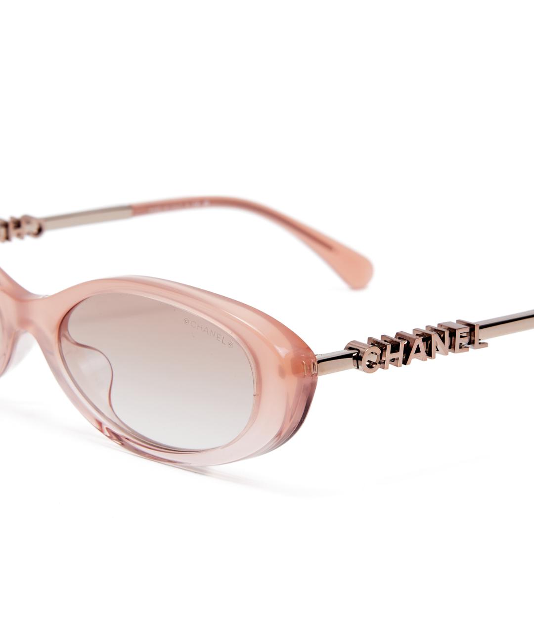 CHANEL Розовые пластиковые солнцезащитные очки, фото 3