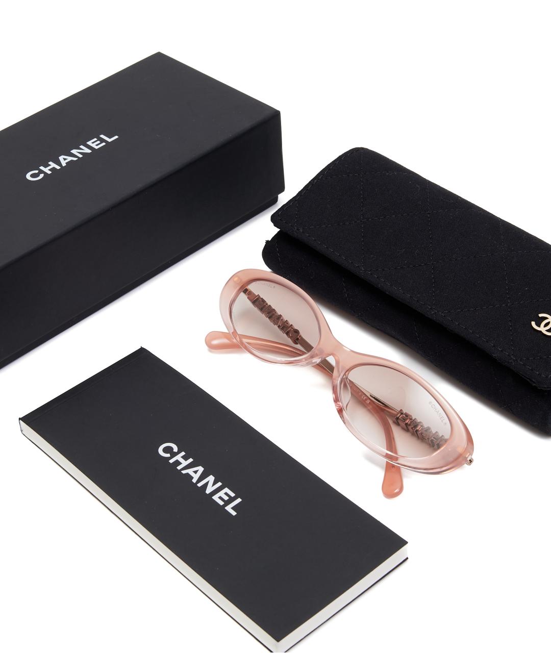 CHANEL Розовые пластиковые солнцезащитные очки, фото 5