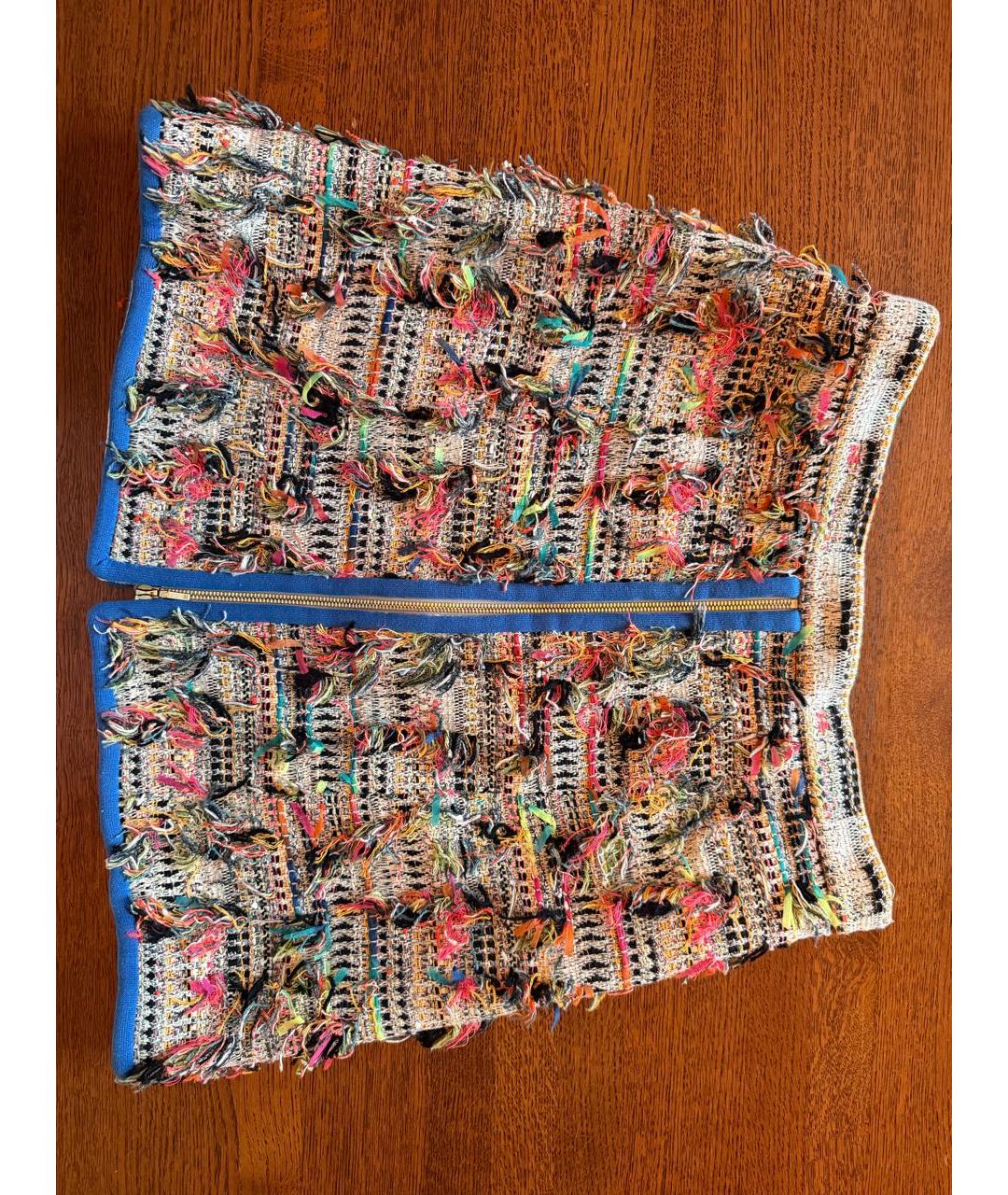 CHANEL Мульти твидовая юбка мини, фото 8