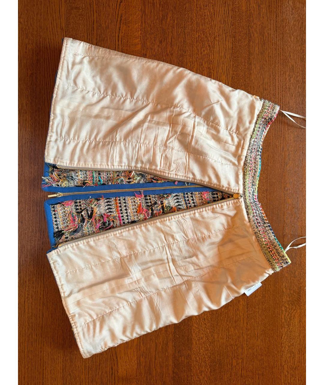 CHANEL Мульти твидовая юбка мини, фото 6