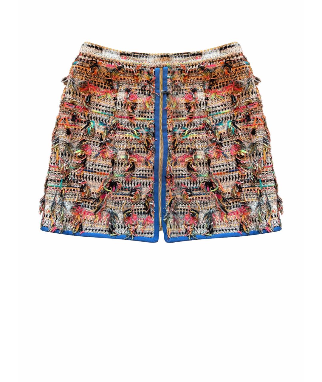 CHANEL Мульти твидовая юбка мини, фото 1