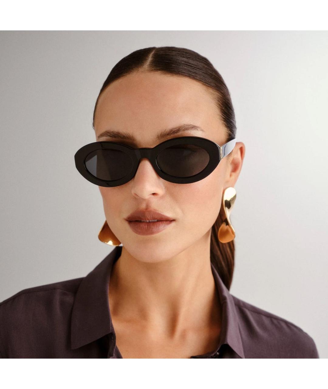 SAINT LAURENT Черные пластиковые солнцезащитные очки, фото 6