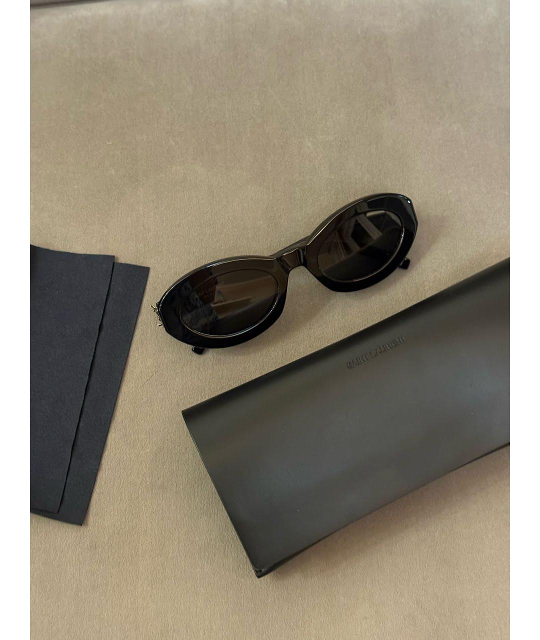 SAINT LAURENT Черные пластиковые солнцезащитные очки, фото 2