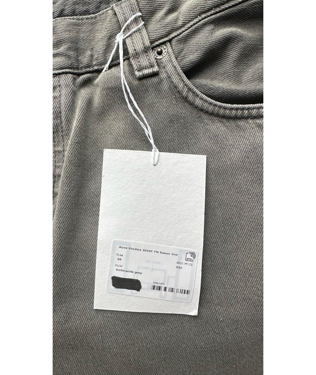 ACNE STUDIOS Серые хлопковые прямые джинсы, фото 5