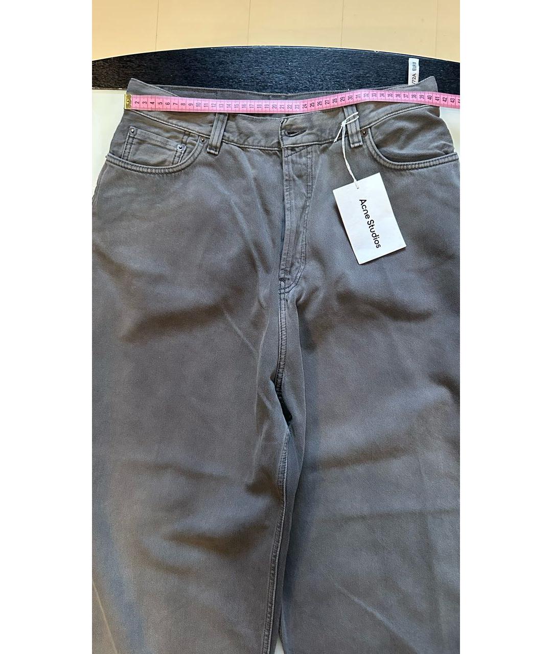 ACNE STUDIOS Серые хлопковые прямые джинсы, фото 2