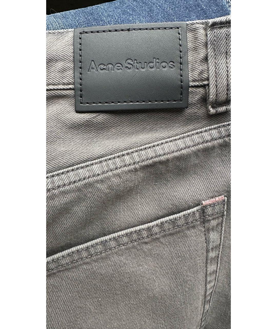 ACNE STUDIOS Серые хлопковые прямые джинсы, фото 3