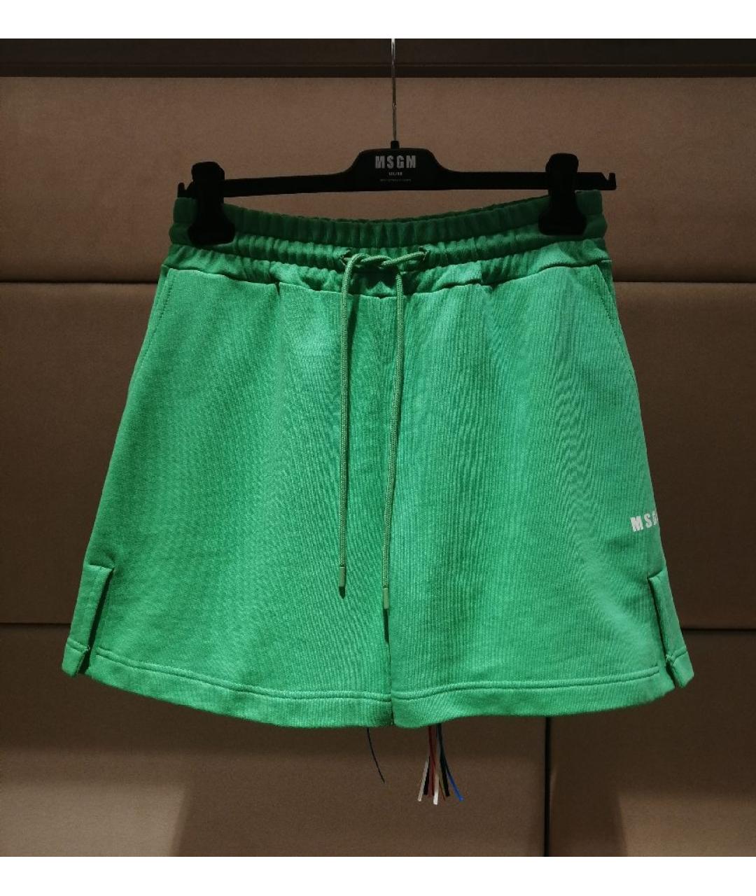 MSGM Зеленые хлопковые шорты, фото 3