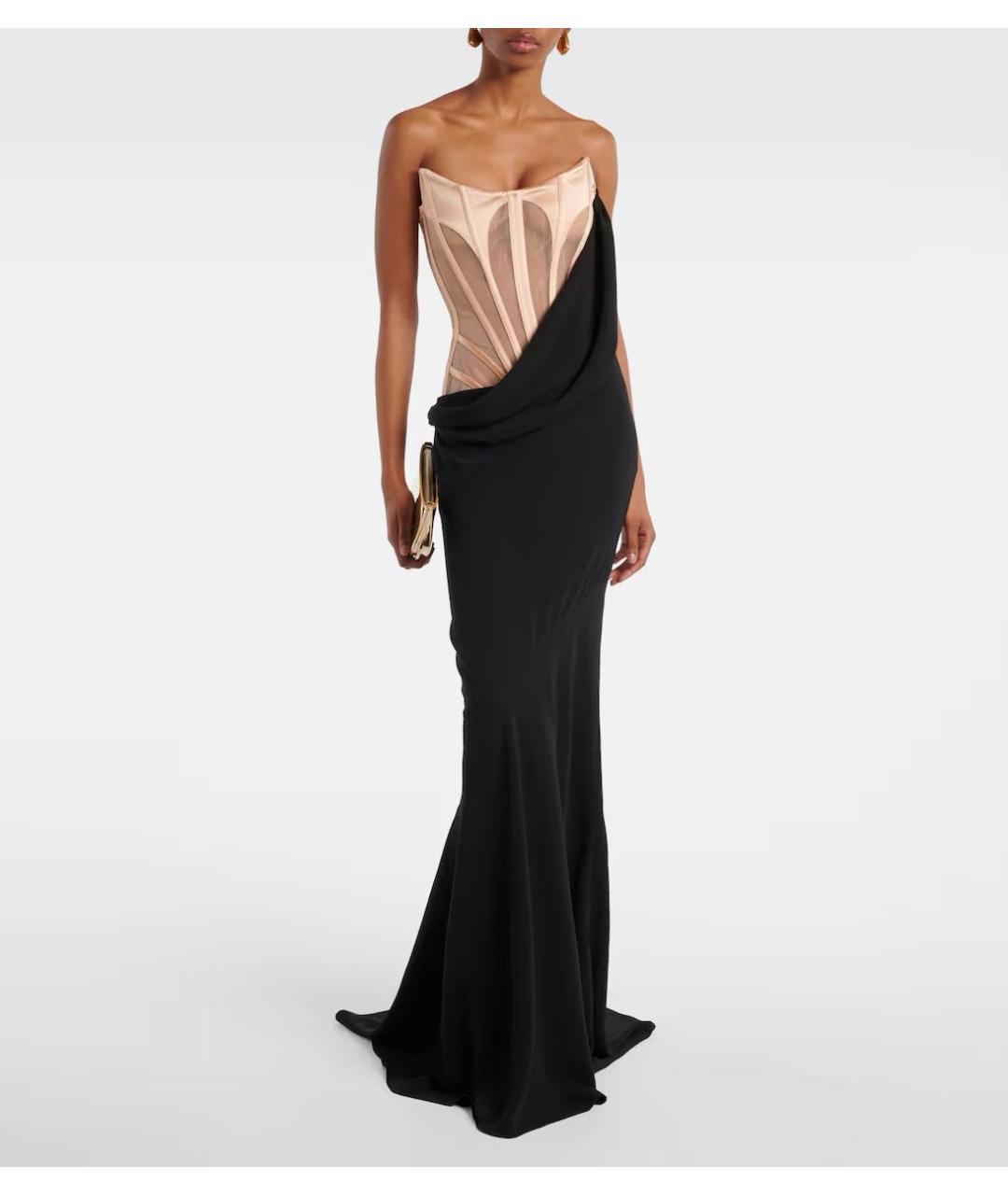 MUGLER Черное полиэстеровое вечернее платье, фото 5