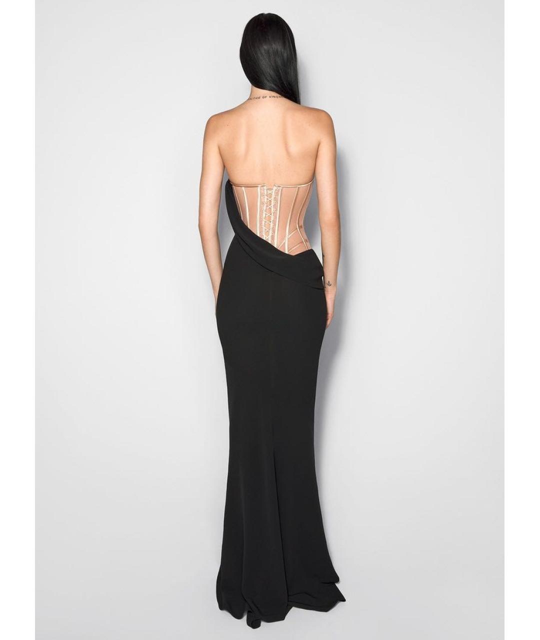 MUGLER Черное полиэстеровое вечернее платье, фото 2