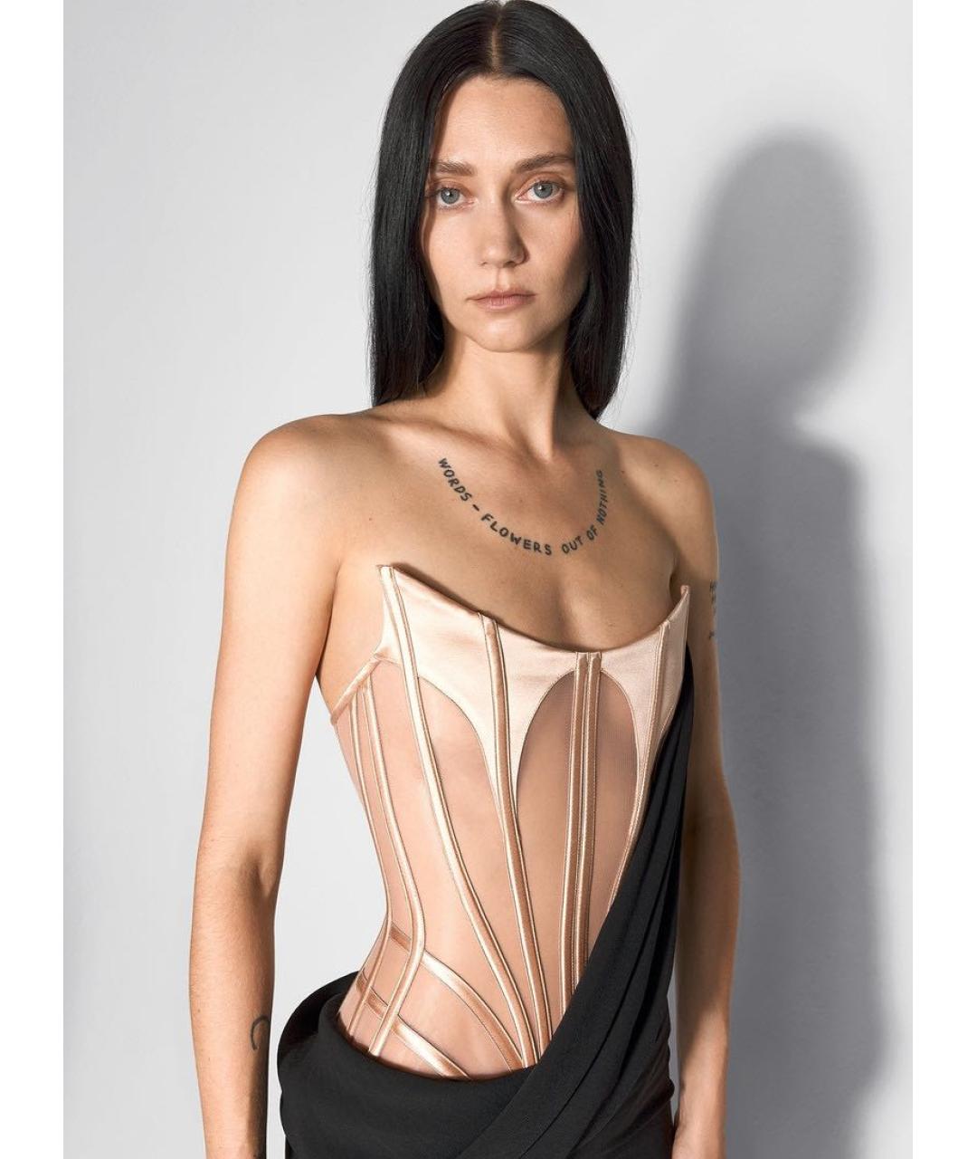 MUGLER Черное полиэстеровое вечернее платье, фото 3