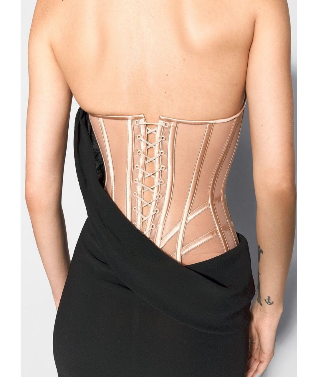 MUGLER Черное полиэстеровое вечернее платье, фото 4