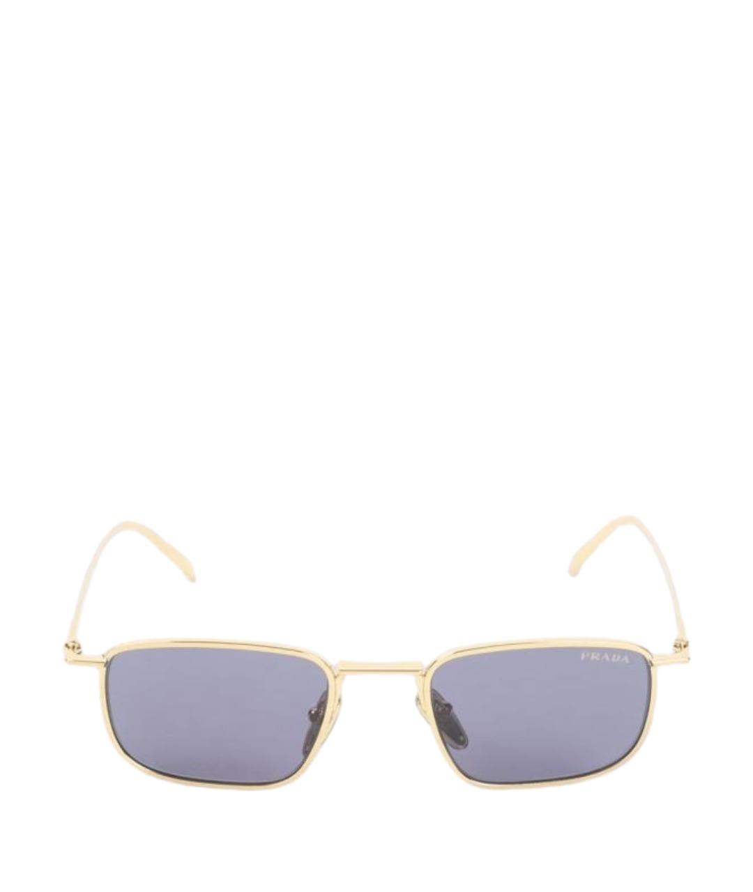 PRADA Золотые металлические солнцезащитные очки, фото 2