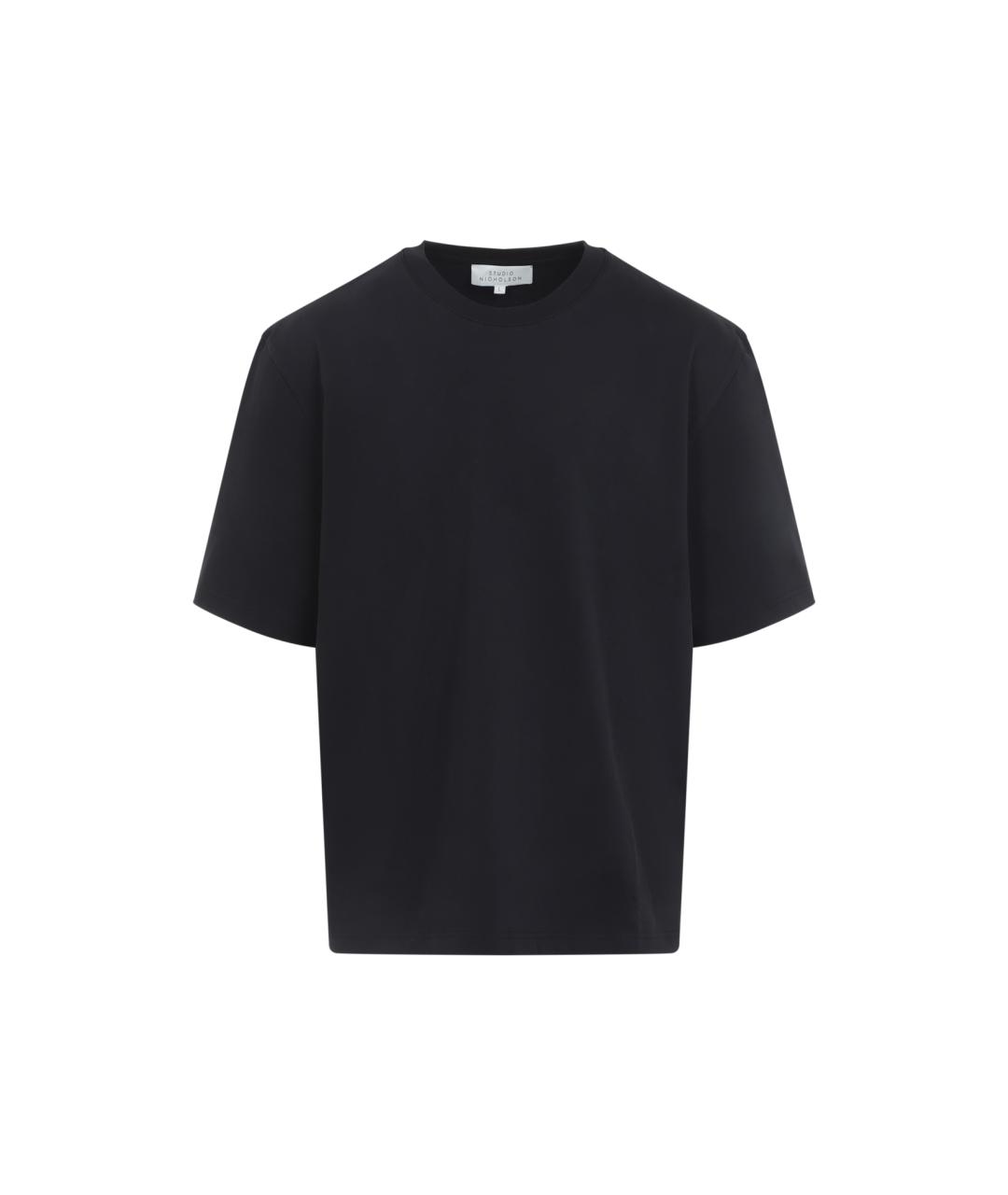STUDIO NICHOLSON Черная хлопковая футболка, фото 1