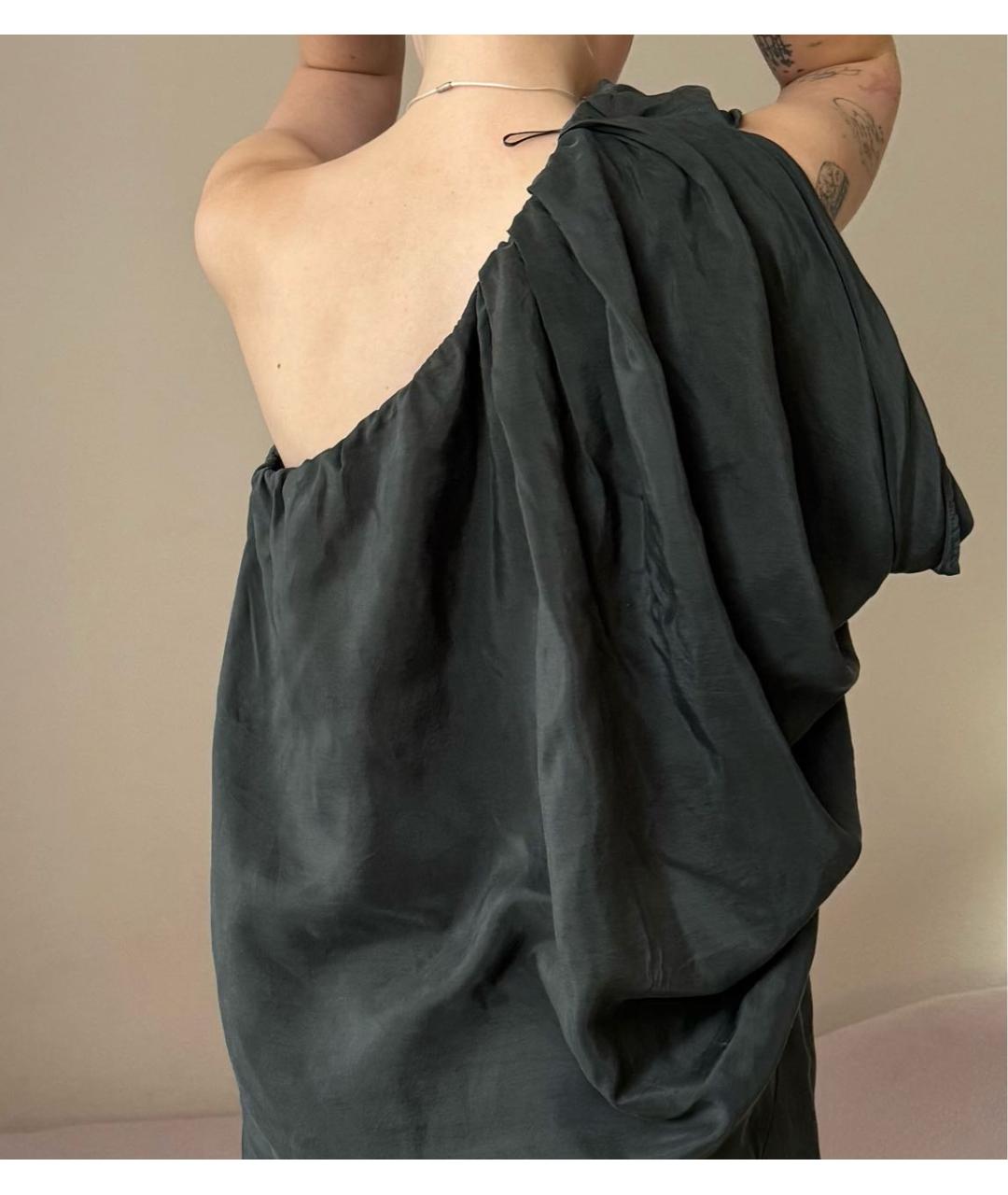 P.A.R.O.S.H. Хаки хлопковое коктейльное платье, фото 4