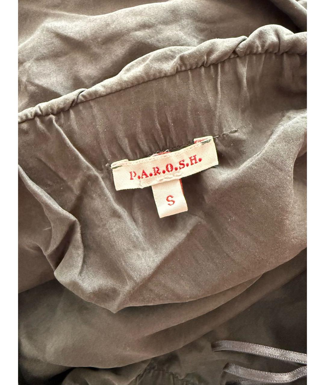 P.A.R.O.S.H. Хаки хлопковое коктейльное платье, фото 3