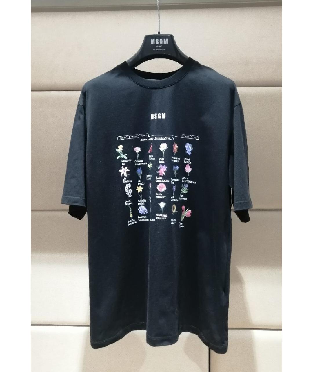 MSGM Черная хлопковая футболка, фото 3