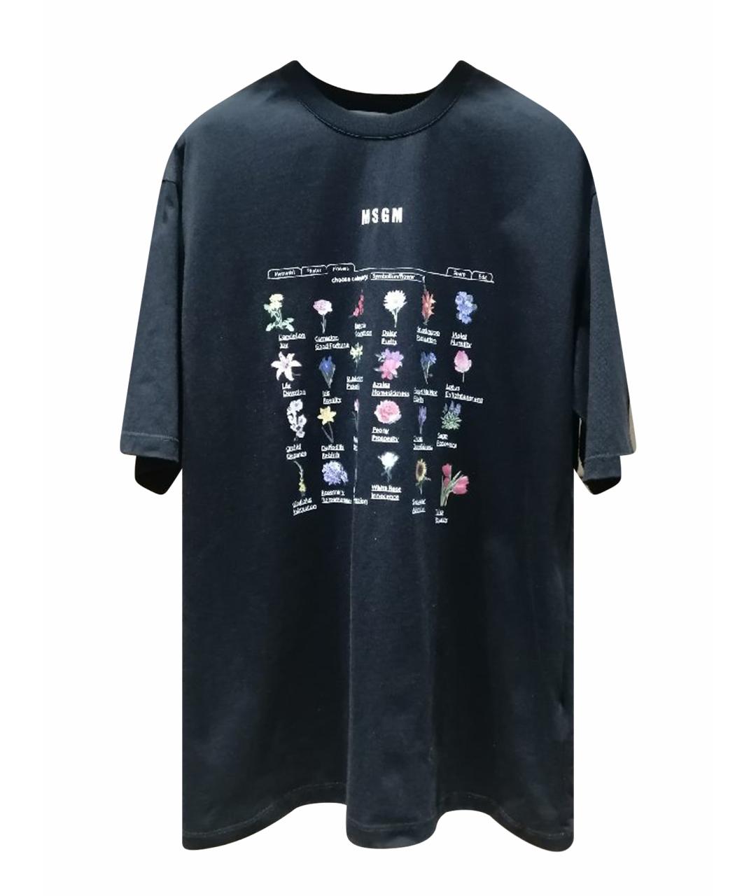 MSGM Черная хлопковая футболка, фото 1