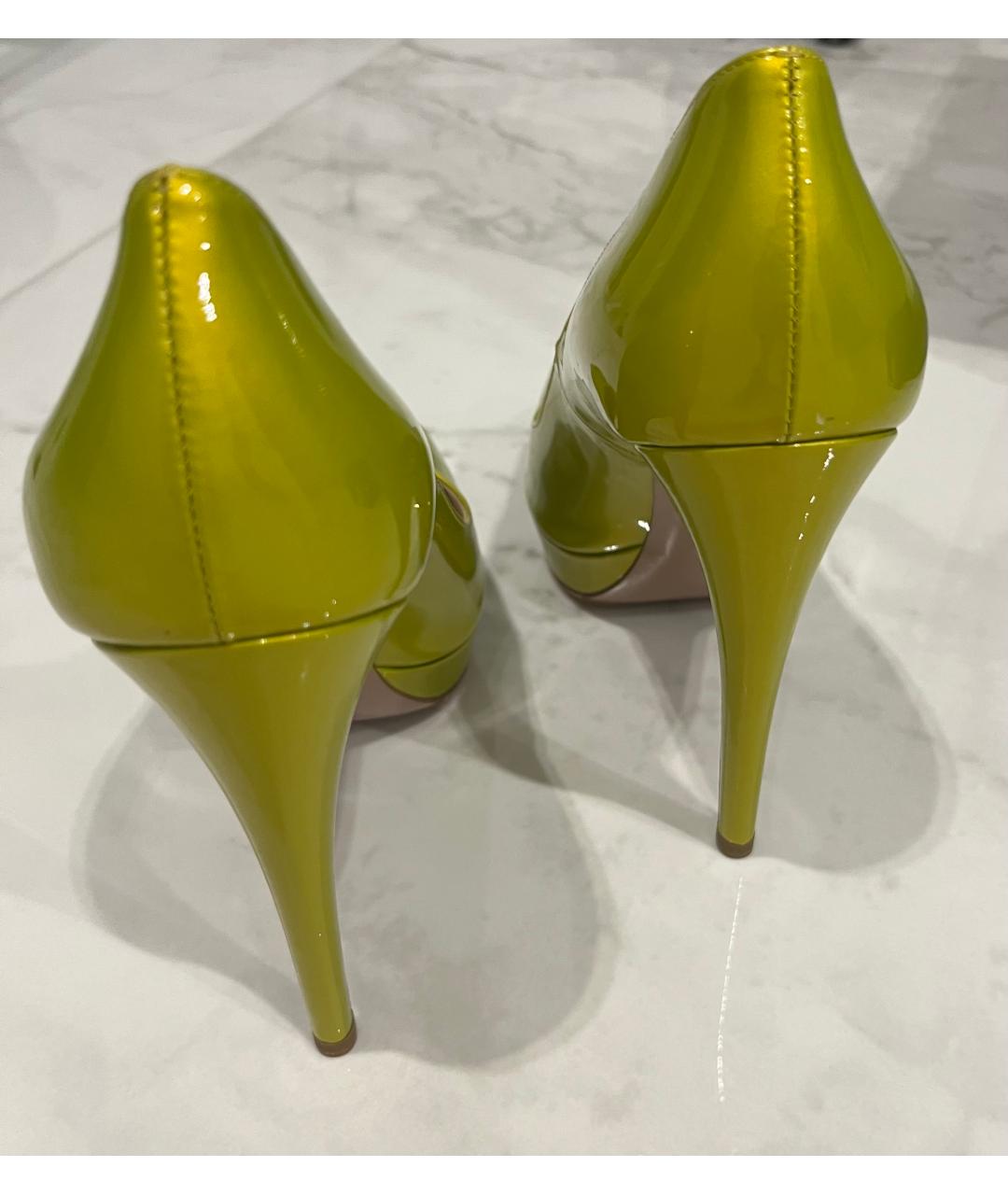 PRADA Салатовые туфли из лакированной кожи, фото 3