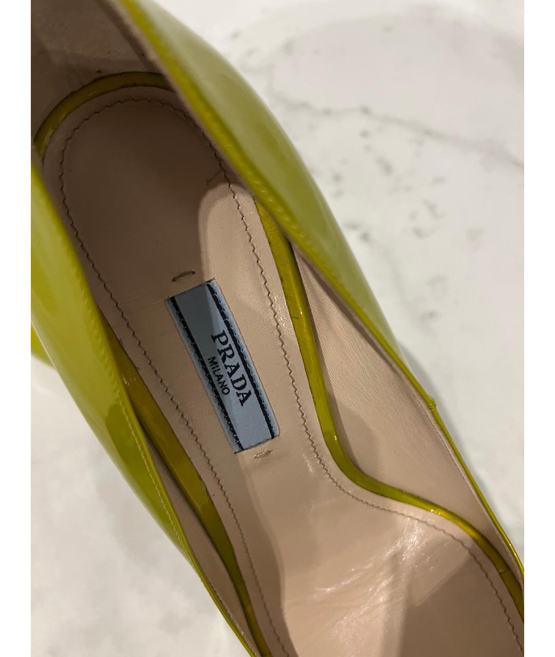 PRADA Салатовые туфли из лакированной кожи, фото 4