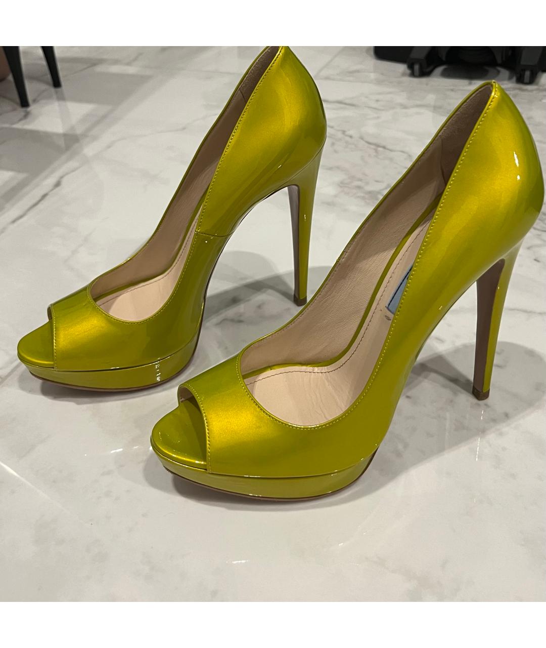 PRADA Салатовые туфли из лакированной кожи, фото 6