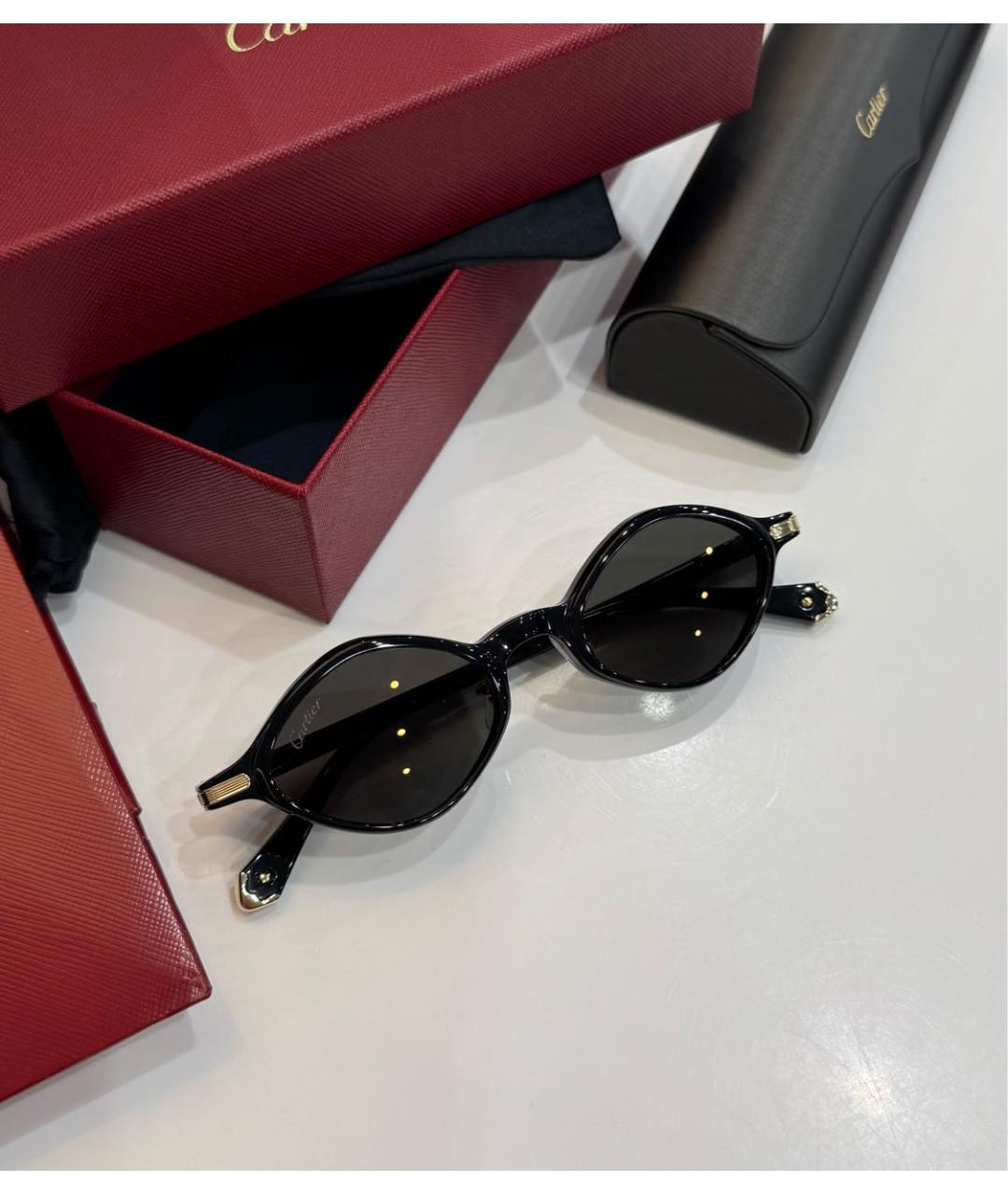 CARTIER Черные пластиковые солнцезащитные очки, фото 2