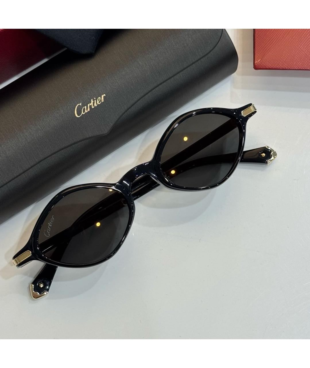 CARTIER Черные пластиковые солнцезащитные очки, фото 6