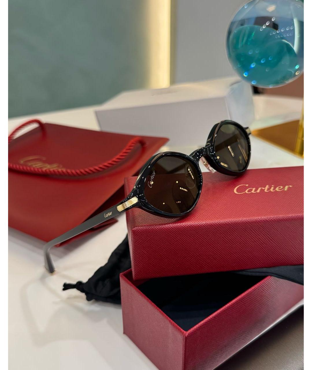 CARTIER Черные пластиковые солнцезащитные очки, фото 3