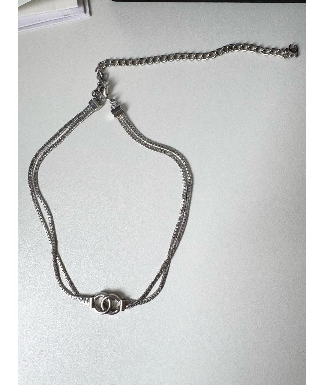 CHANEL Серебрянный металлический чокер, фото 4