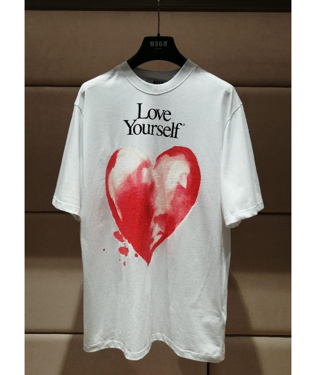 MSGM Белая хлопковая футболка, фото 3