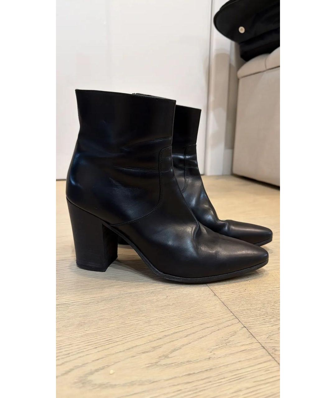 SAINT LAURENT Черные кожаные ботильоны, фото 5
