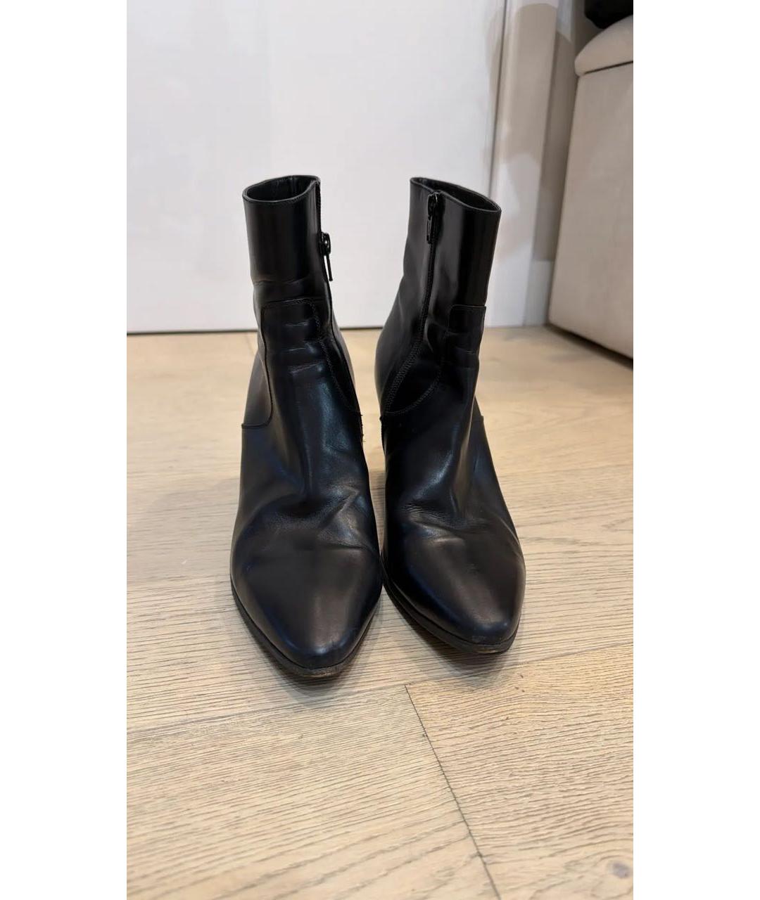 SAINT LAURENT Черные кожаные ботильоны, фото 2