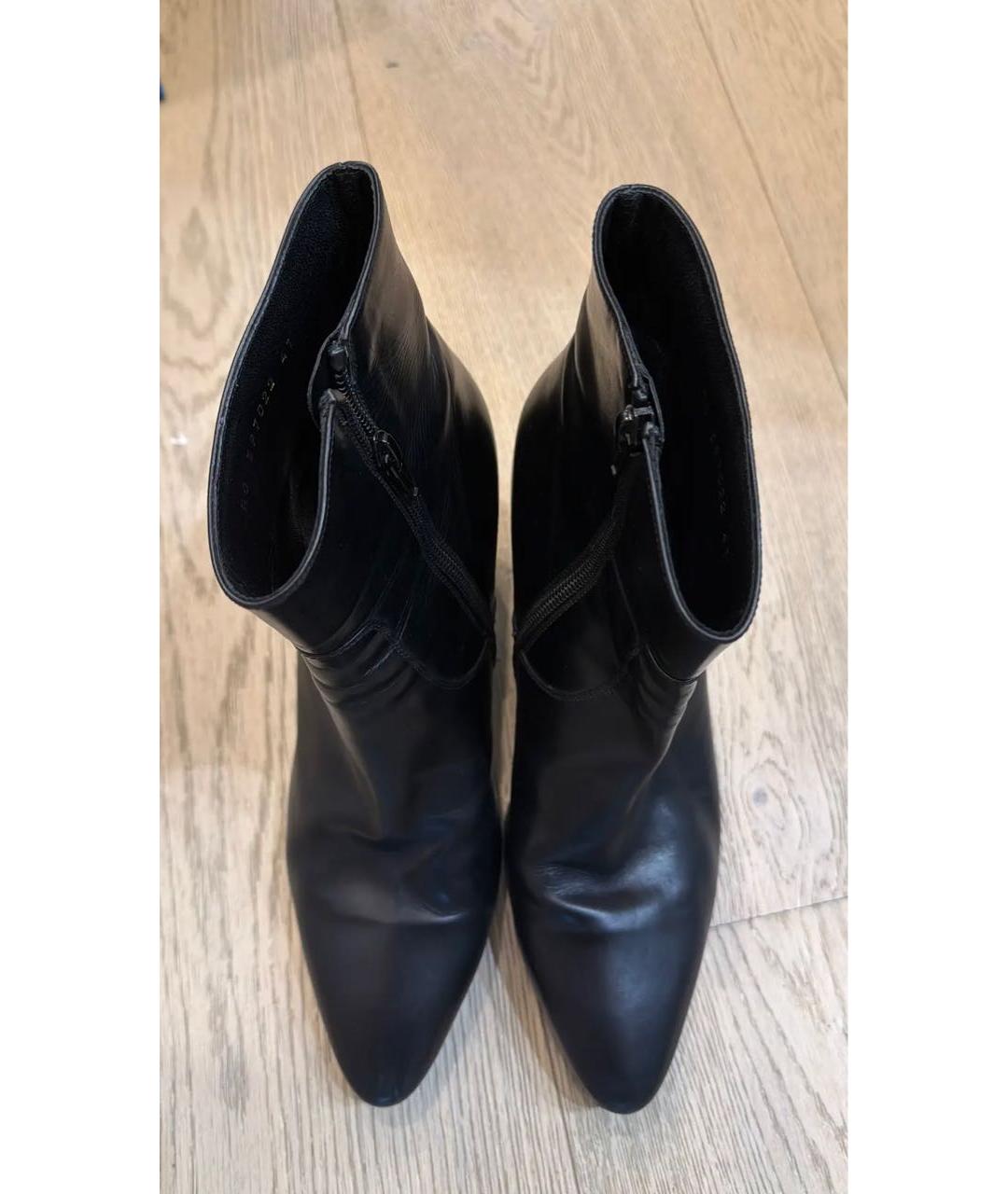 SAINT LAURENT Черные кожаные ботильоны, фото 3