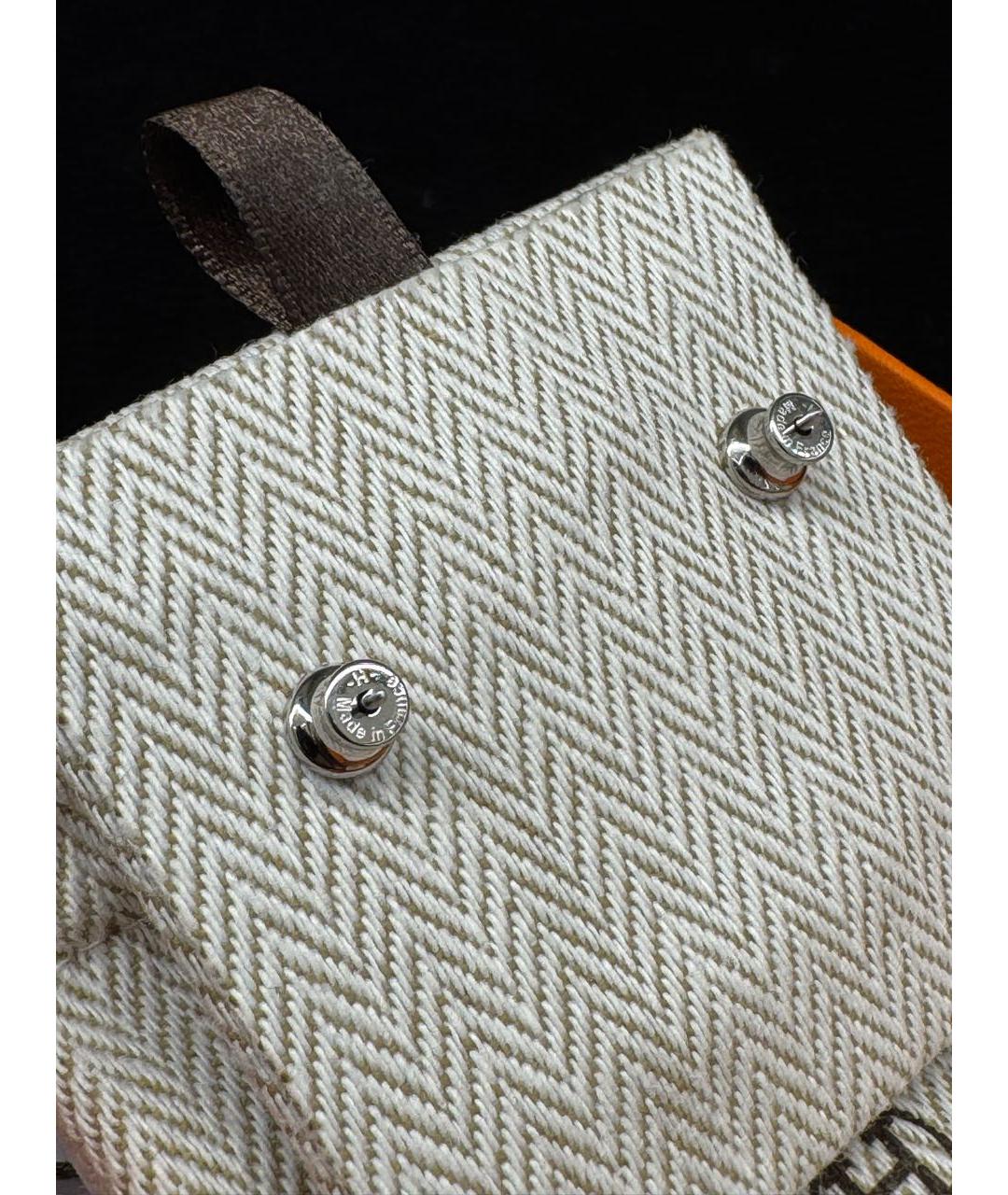 HERMES Белые металлические серьги, фото 5