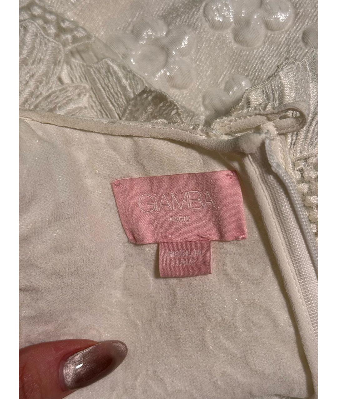 GIAMBA Белое полиэстеровое коктейльное платье, фото 3