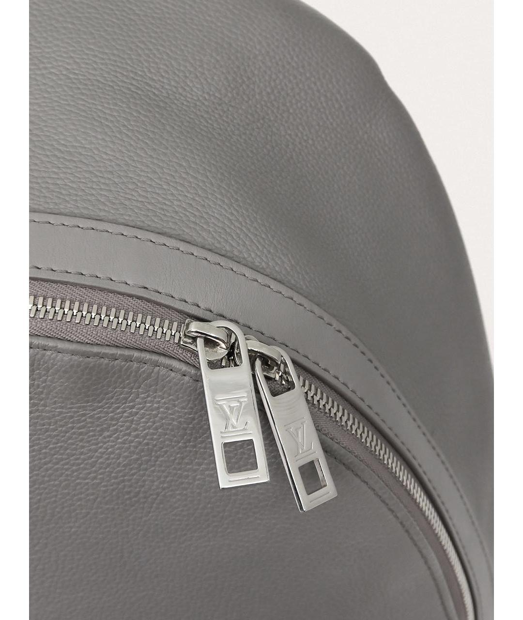 LOUIS VUITTON Серый кожаный рюкзак, фото 8