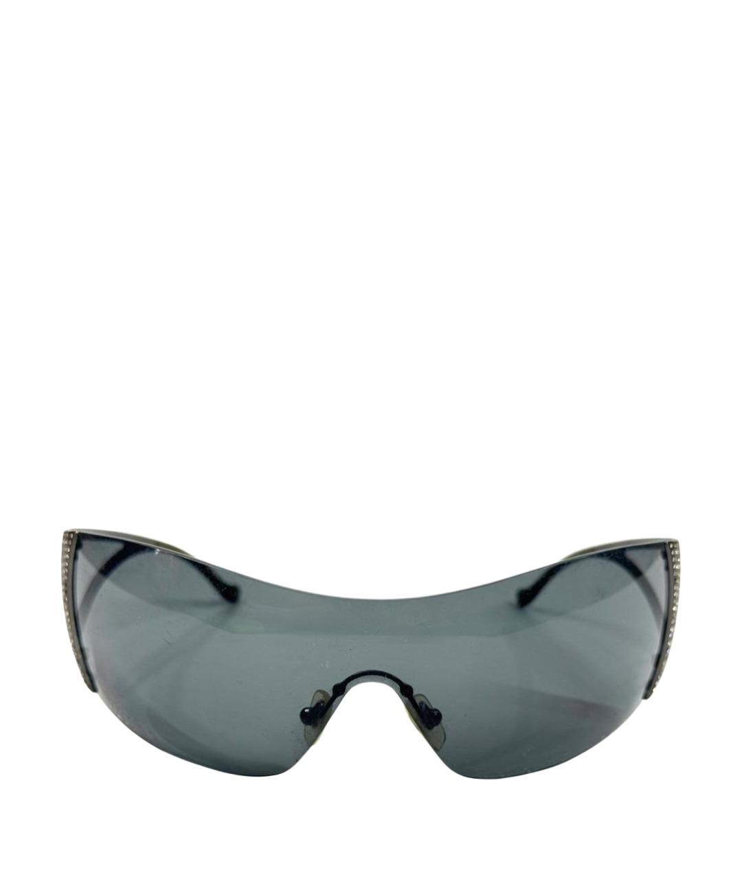 VERSACE Антрацитовые металлические солнцезащитные очки, фото 1