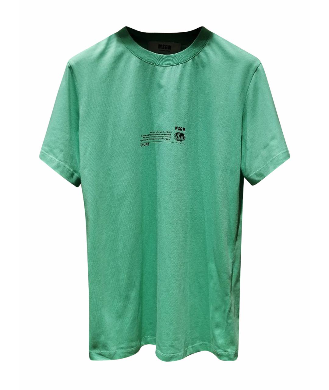 MSGM Зеленая хлопковая футболка, фото 1