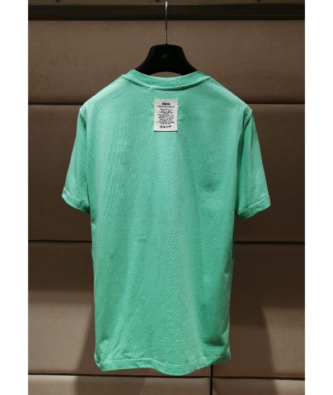 MSGM Зеленая хлопковая футболка, фото 2