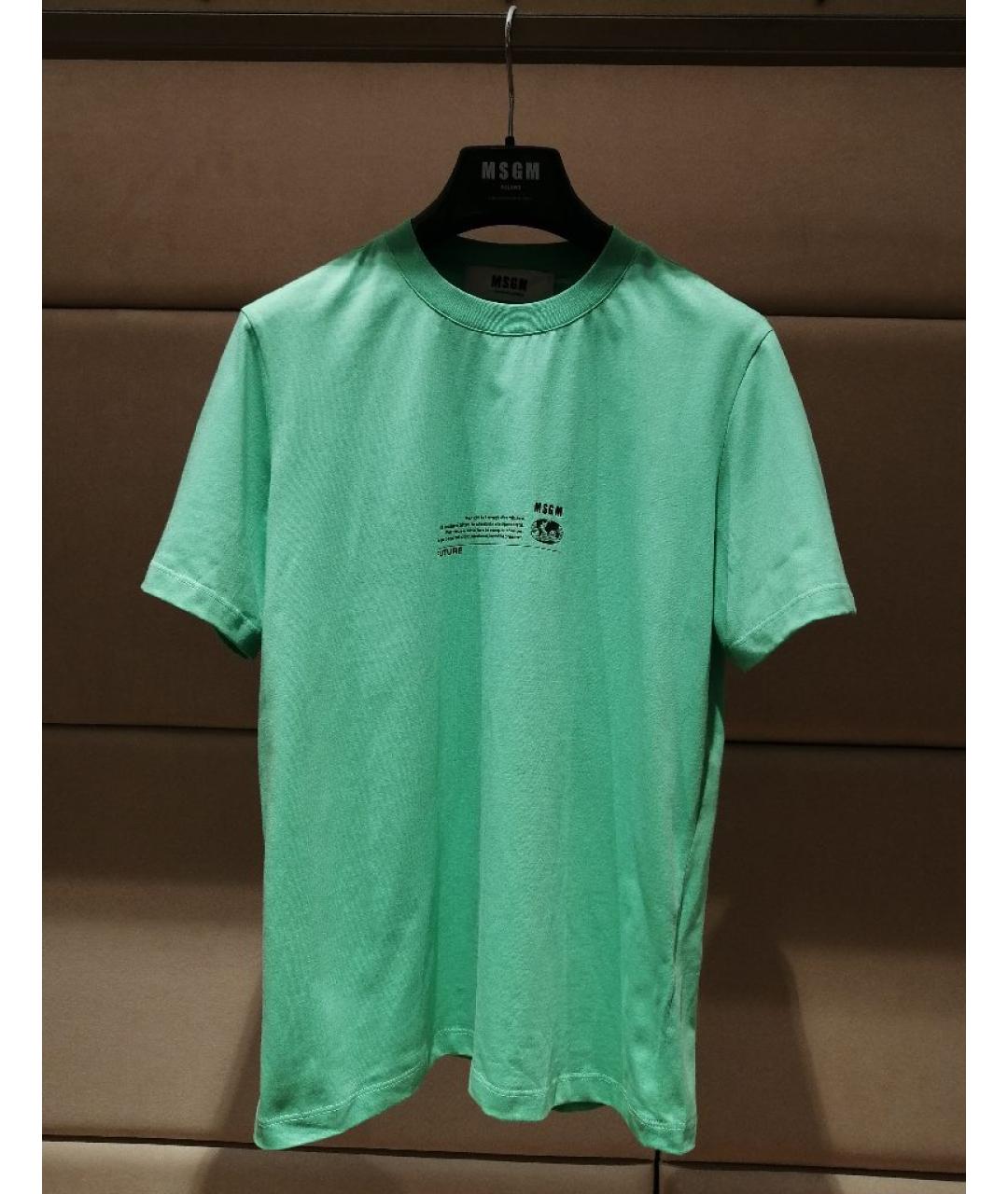 MSGM Зеленая хлопковая футболка, фото 3
