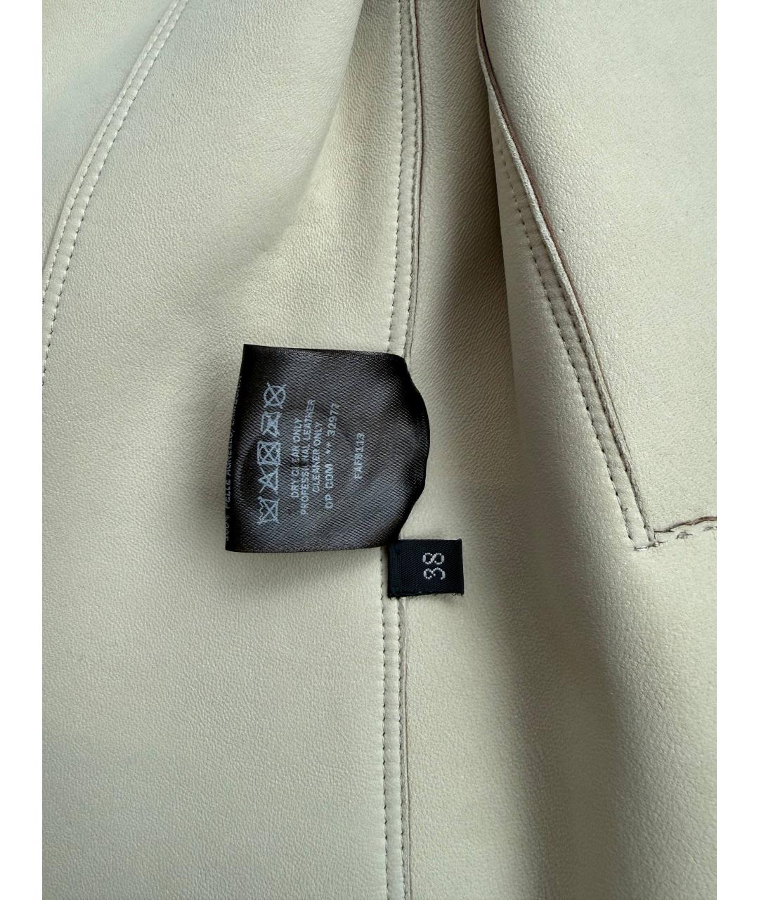 LORO PIANA Бежевая кожаная куртка, фото 6