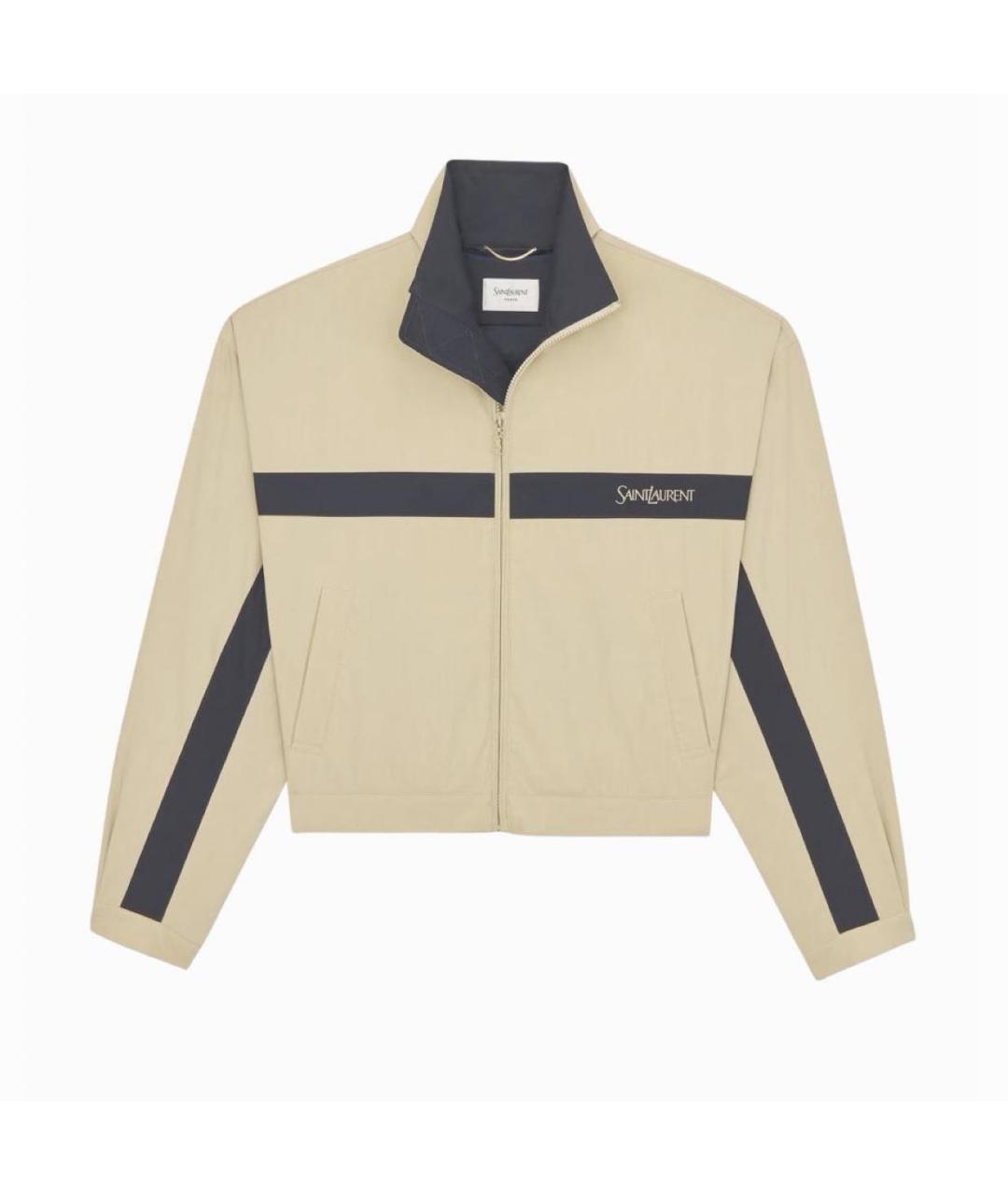 SAINT LAURENT Бежевая хлопковая куртка, фото 3
