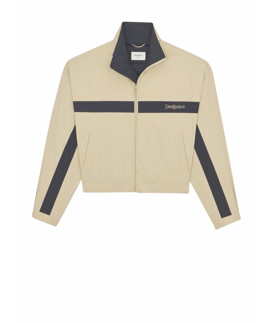 SAINT LAURENT Бежевая хлопковая куртка, фото 1