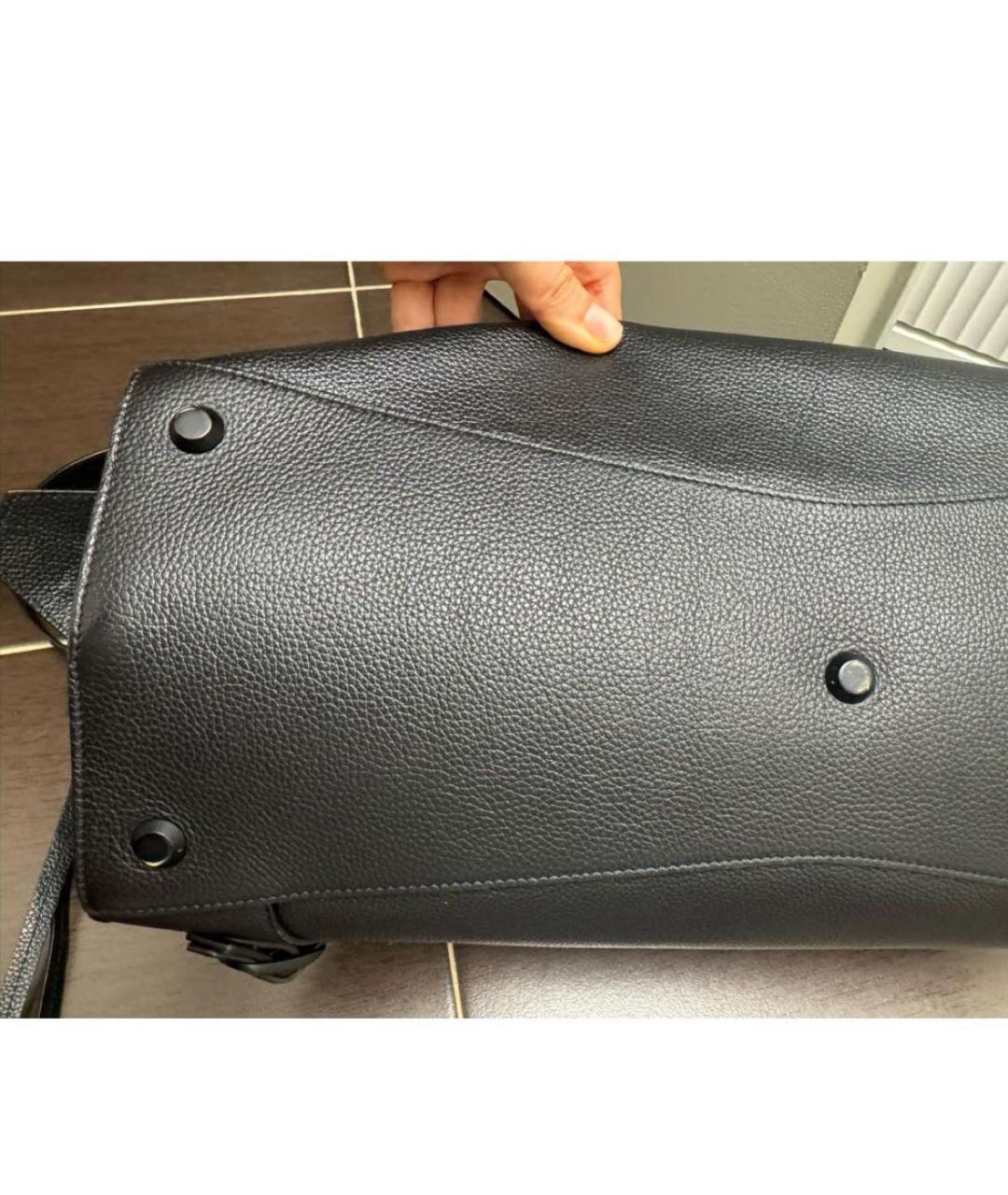 BALENCIAGA Черная кожаная сумка с короткими ручками, фото 2