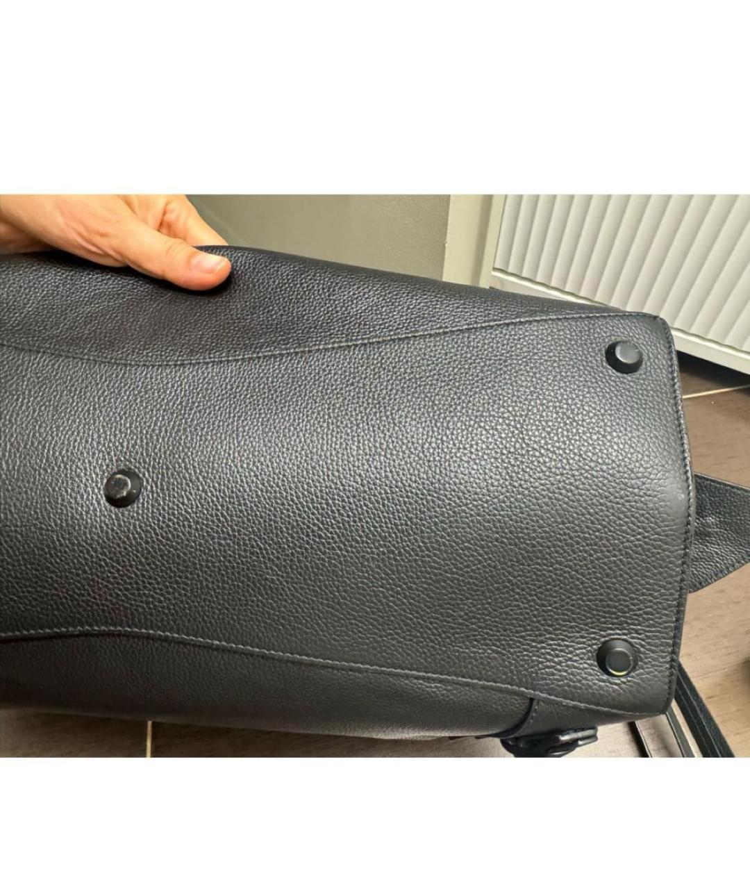 BALENCIAGA Черная кожаная сумка с короткими ручками, фото 3