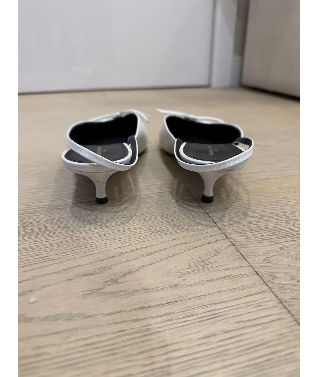 BALENCIAGA Белые кожаные туфли, фото 4