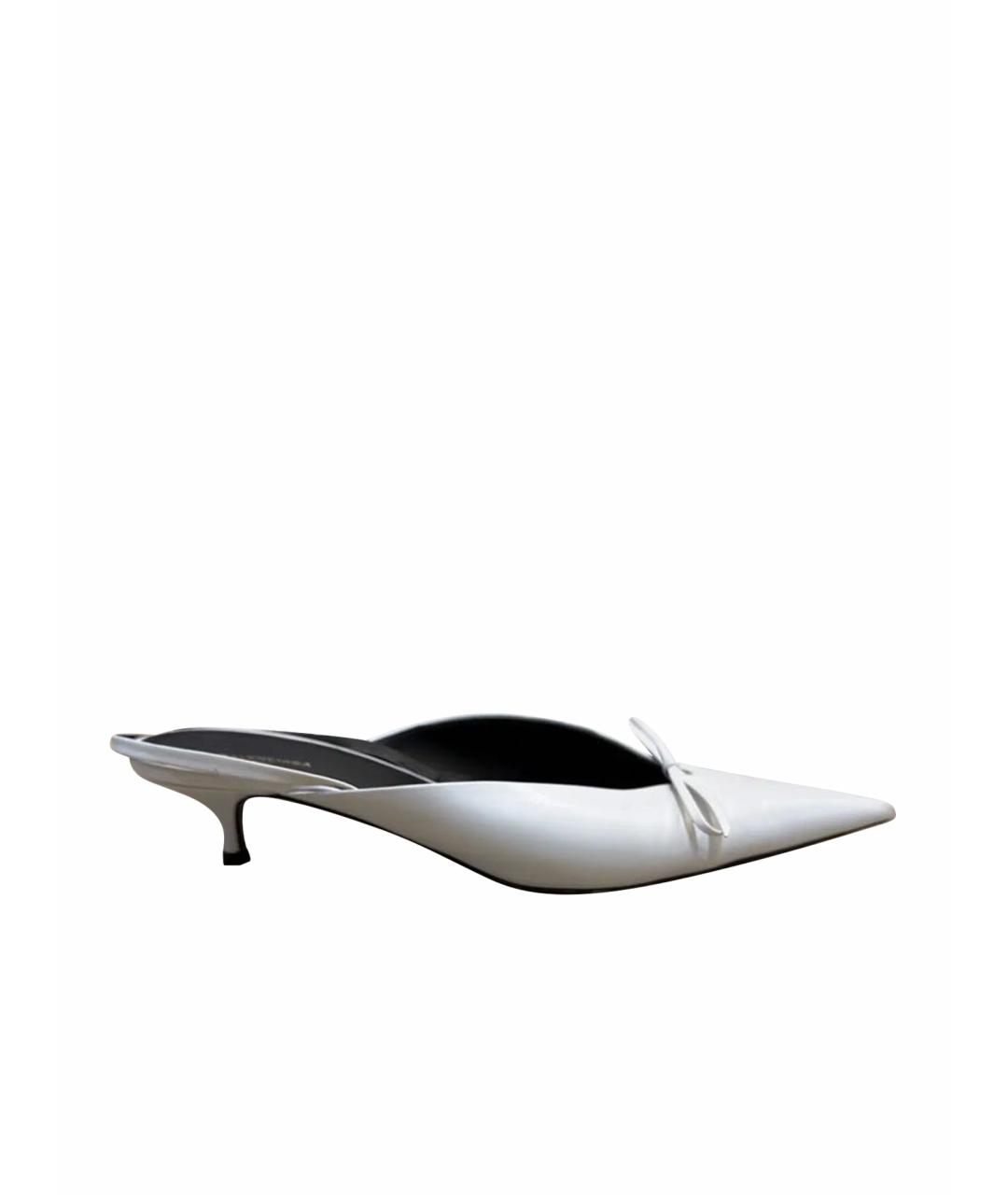 BALENCIAGA Белые кожаные туфли, фото 1