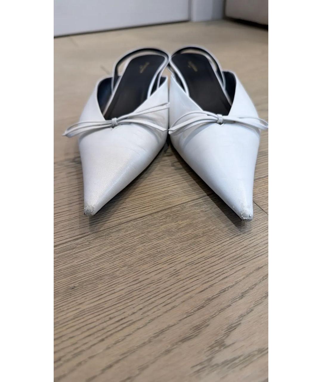BALENCIAGA Белые кожаные туфли, фото 2