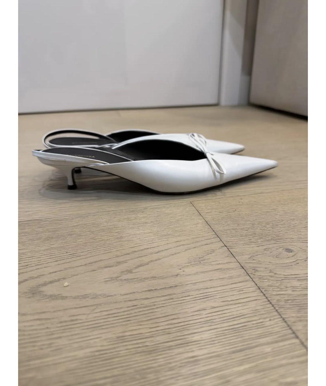 BALENCIAGA Белые кожаные туфли, фото 5